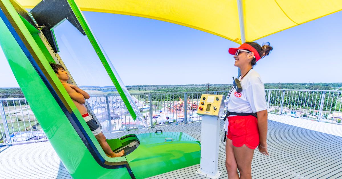 Lifeguard giving instructions
