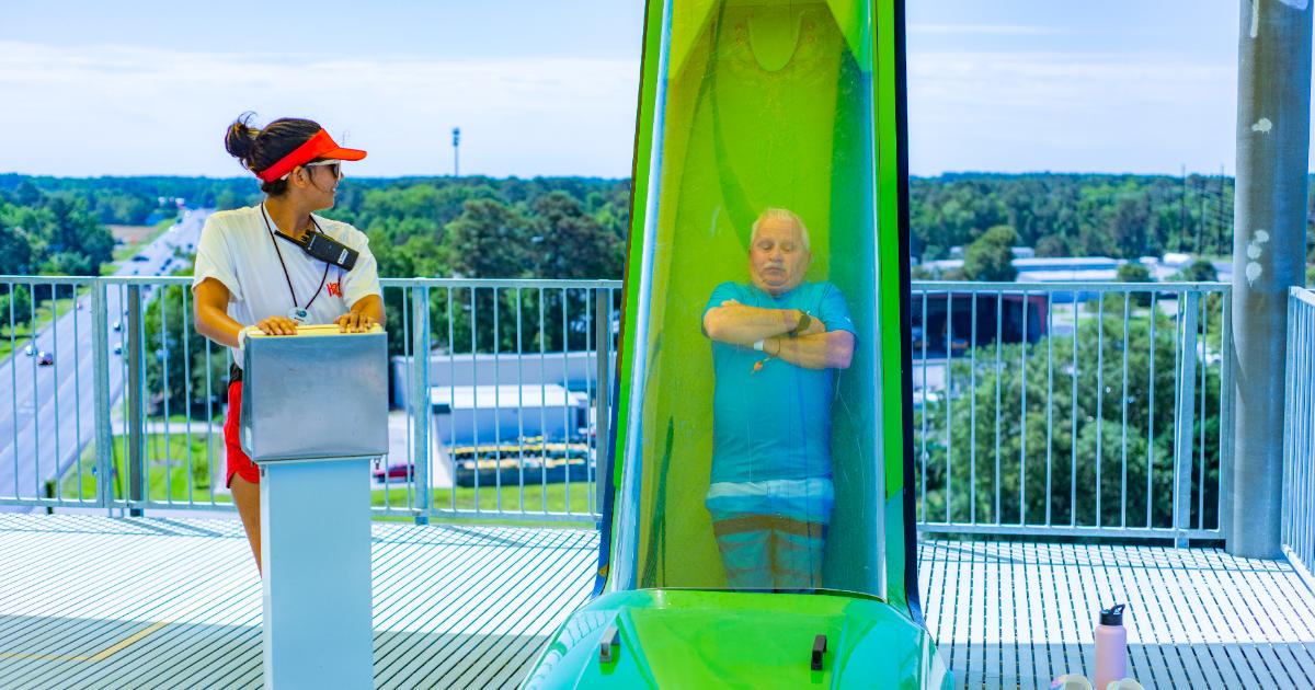 Older man ready to plunge