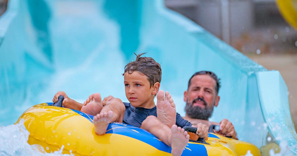 Father with beard and son