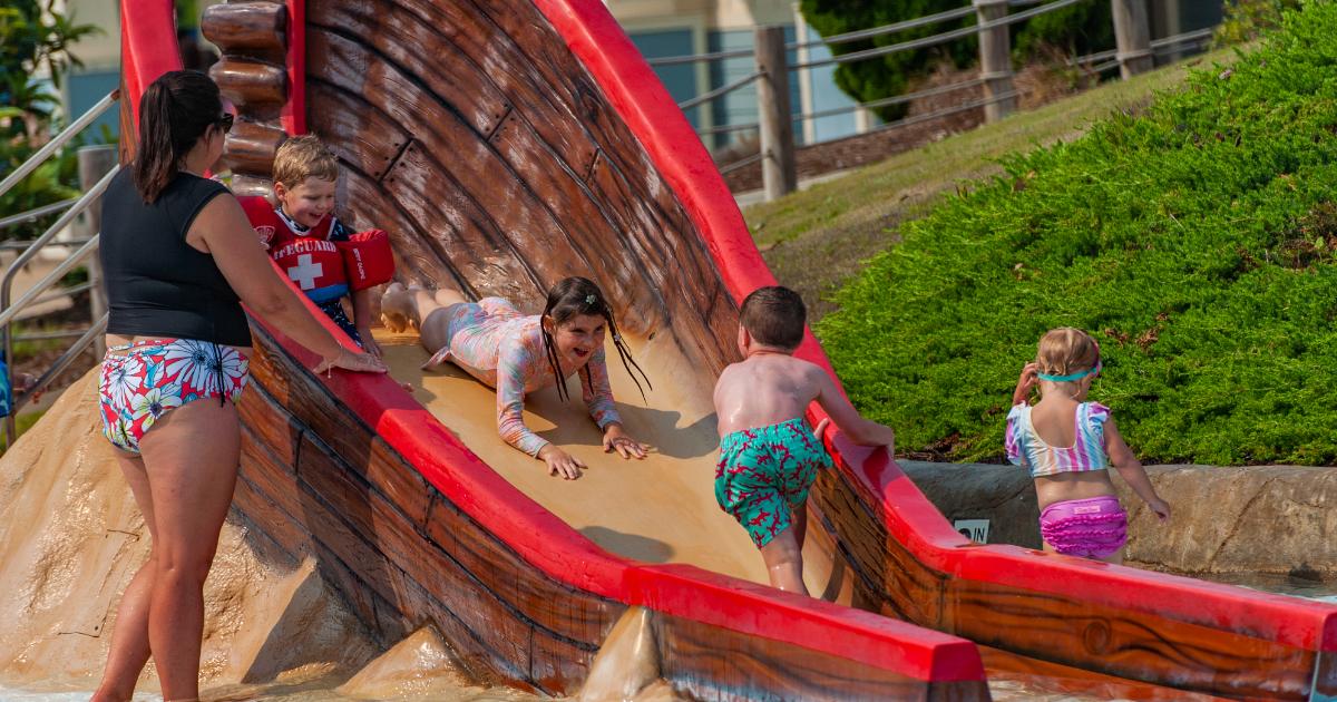 Slide at Sandpail with kids