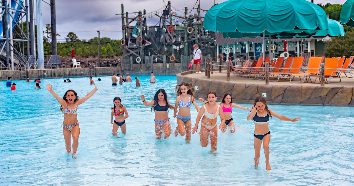 Girls running forward