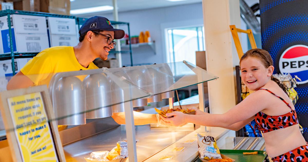 mother and daughter eating
